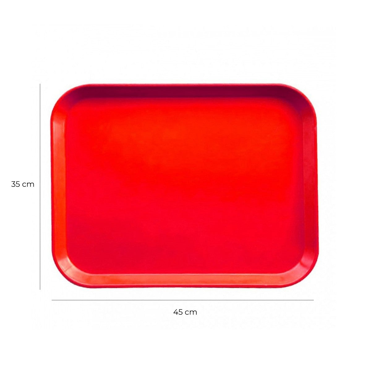Bandeja De Fibra De Vidrio 35x45 Cm Rojo