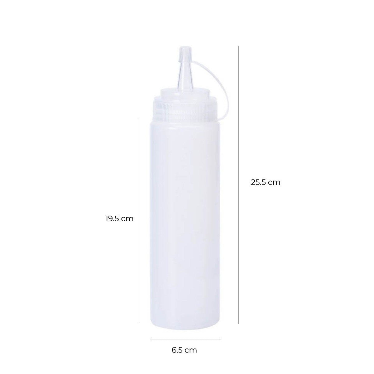 Botella Dispensadora Salsa Graduada Transparente 600 Ml