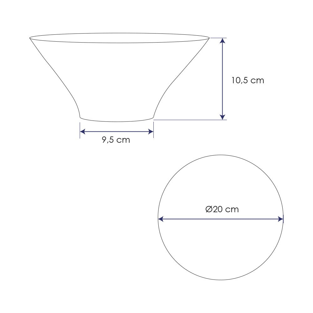 Bowl Redondo Melamina Negro 20 Cm