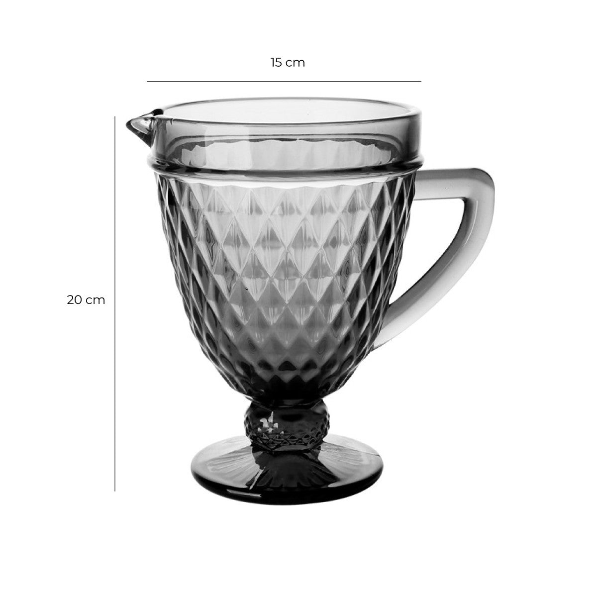 Jarro Vidrio 1100 Ml Gris Línea Smooky