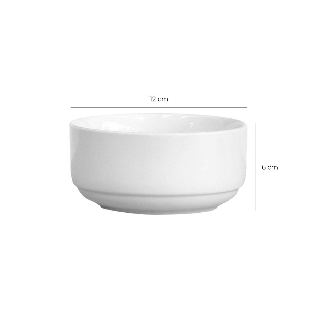 Set De 6 Pocillo Postre Apilable Porcelana 12X6 Cm Linea Tower
