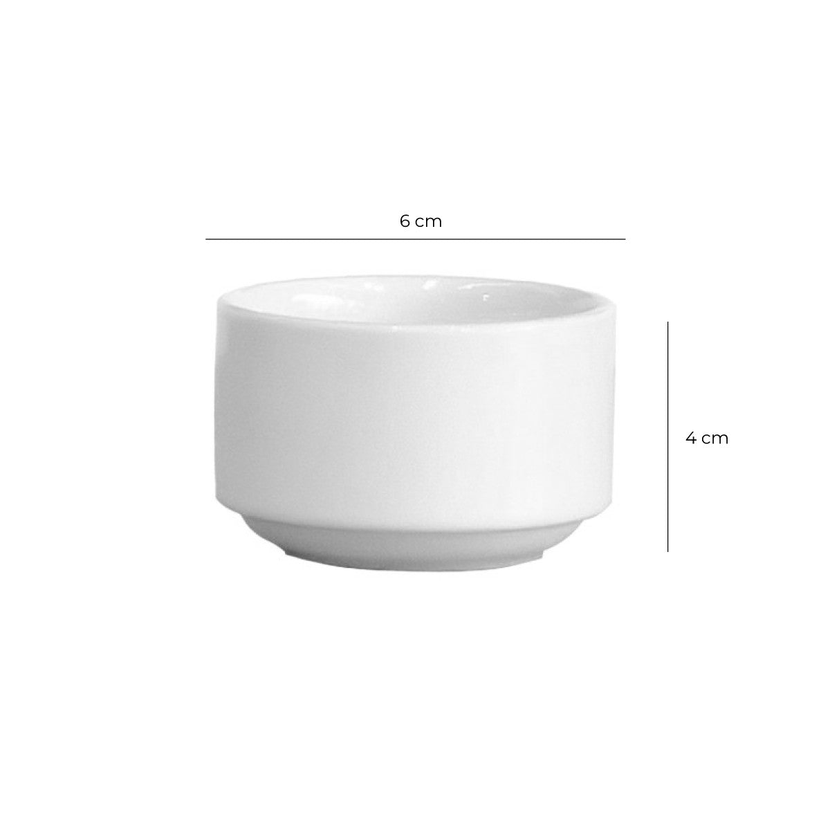 Set De 6 Pocillo Ramekin Liso 6X4 Cm Porcelana Linea Tower