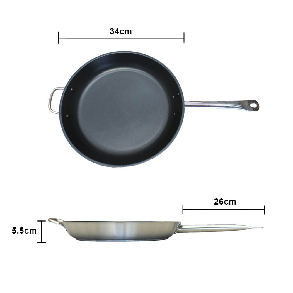 Sartén Con Antiadherente Acero Inoxidable 34 Cm