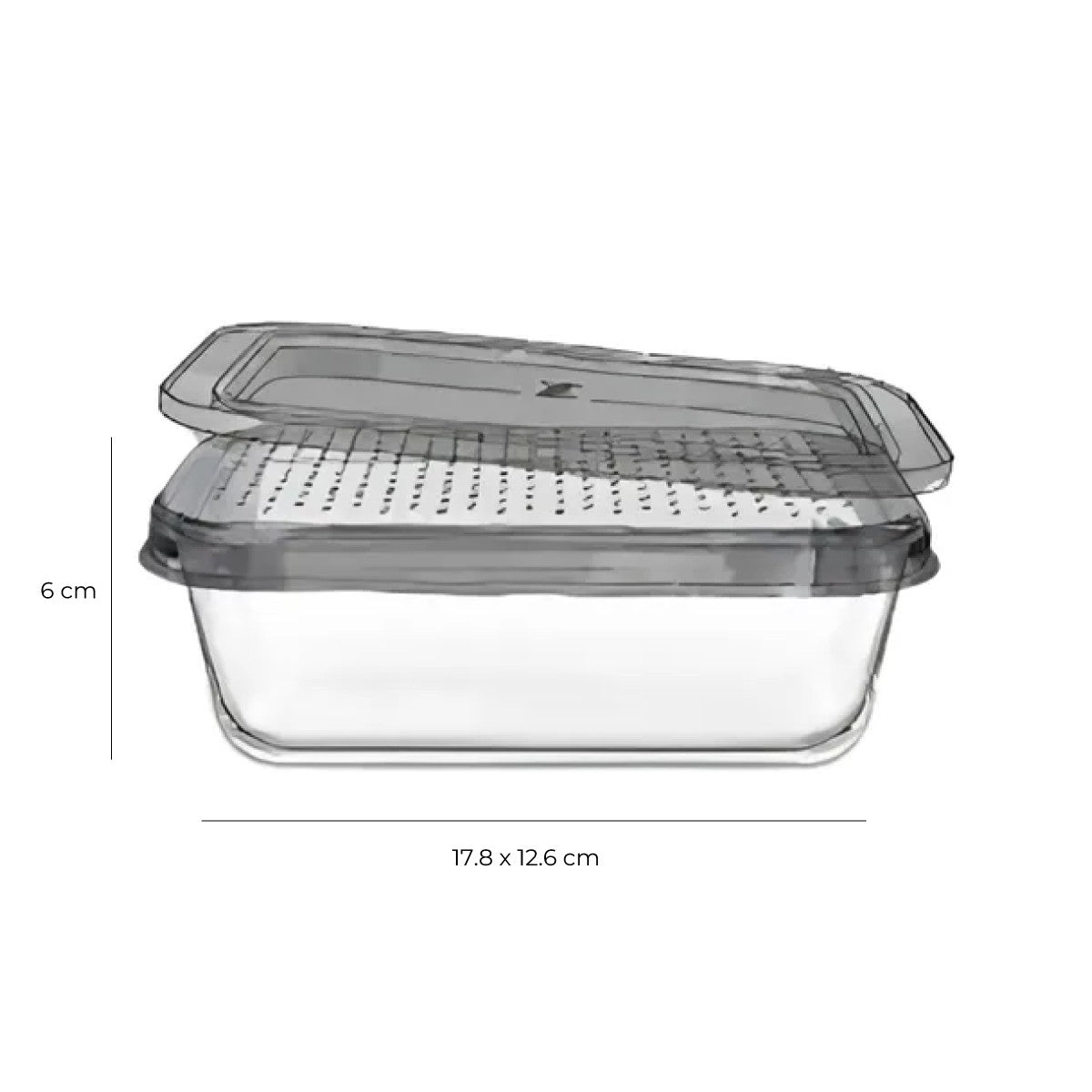 Tupper Rectangular Vidrio 800 Cc