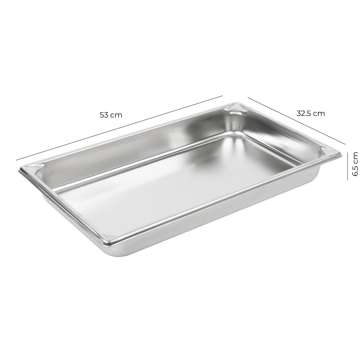 Contenedor Gastronómico Acero Inoxidable GN 1/1 x 6.5 Cm Linea Premium