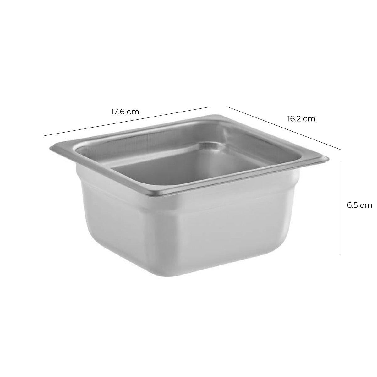 Contenedor Gastronómico Acero Inoxidable GN 1/6 x 6.5 Cm Linea Premium