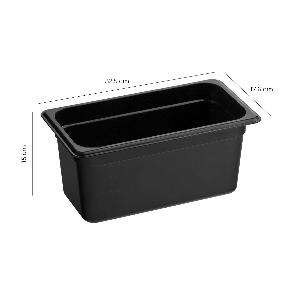 Contenedor Gn Policarbonato Negro 1/3x15 Cm