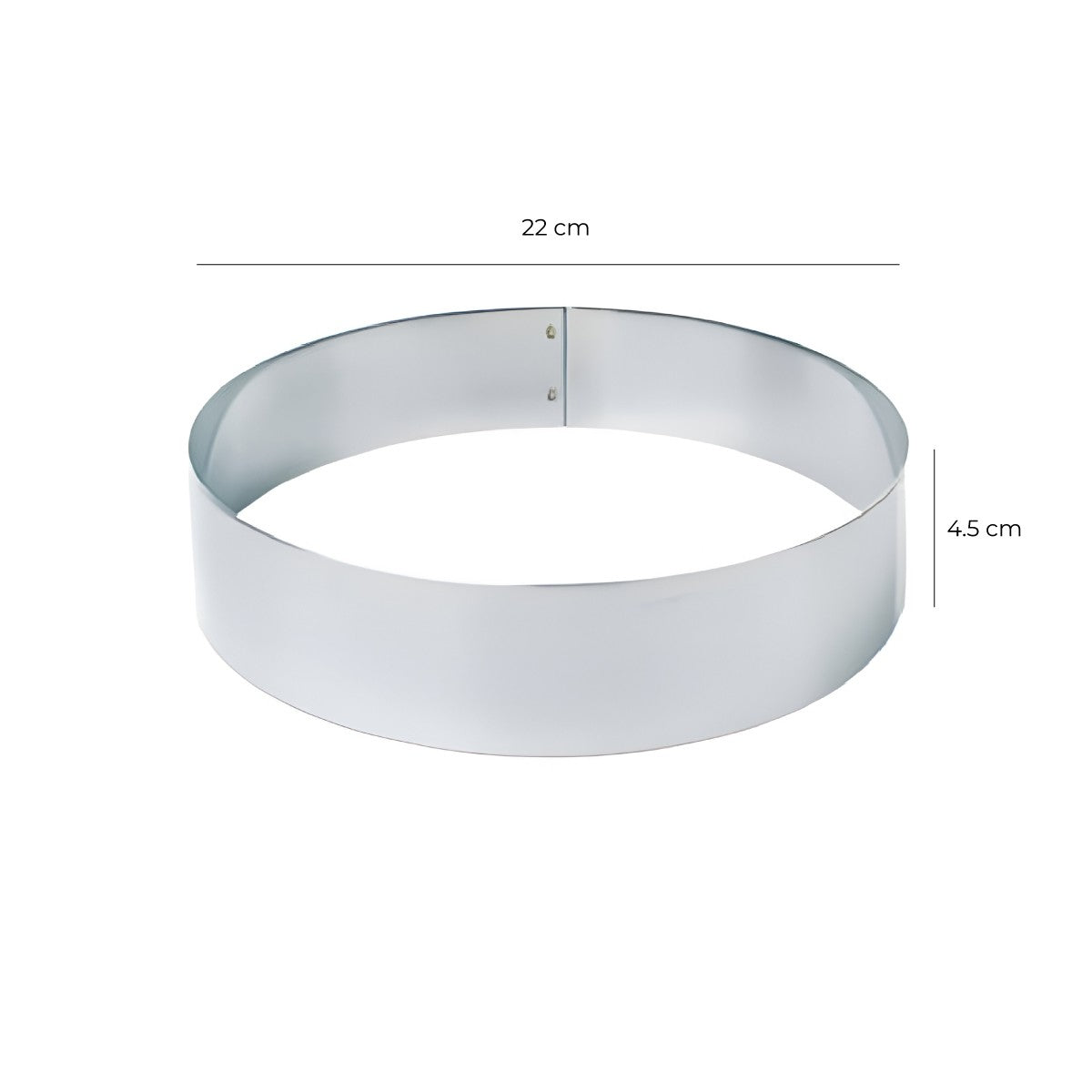 Molde Redondo Acero Inoxidable 22 X 4.5 X 1 Mm