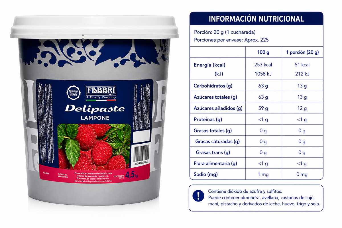 Balde Pasta Concetrada Frambuesa 4.5 Kg