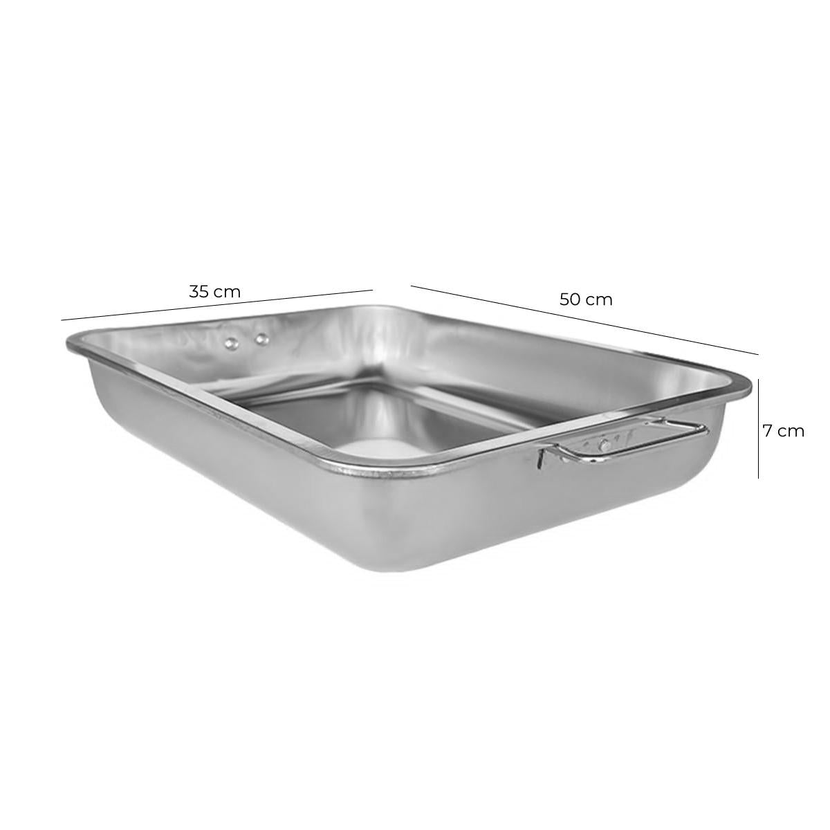 Asadera Con Asa 50 X 35 X 7 Cm Acero Inox.