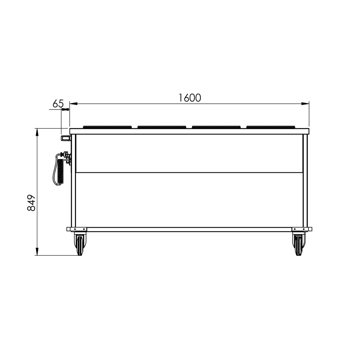 Baño Maria Móvil 4 Gn 1/1 Multitermostato