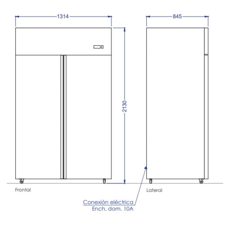 Congelador Vertical 2 Puertas 1300 Litros Norkalt
