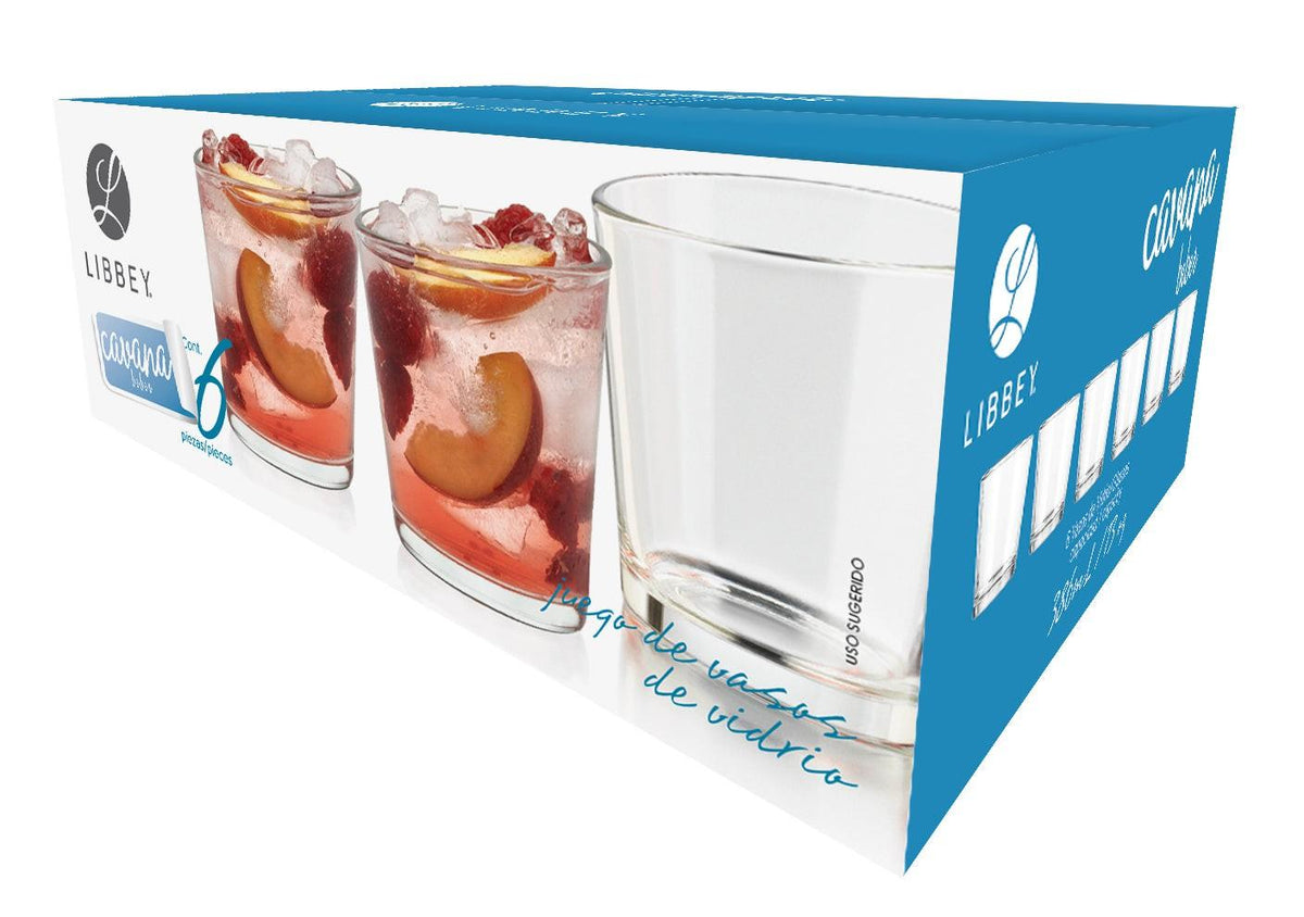 Set De 6 Vasos Cavana Bajos 386 Ml
