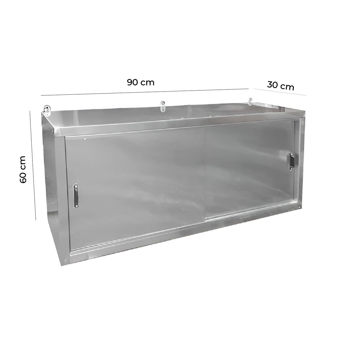 Gabinete Aéreo Acero Inoxidable Mural Puertas Correderas 90 Cm