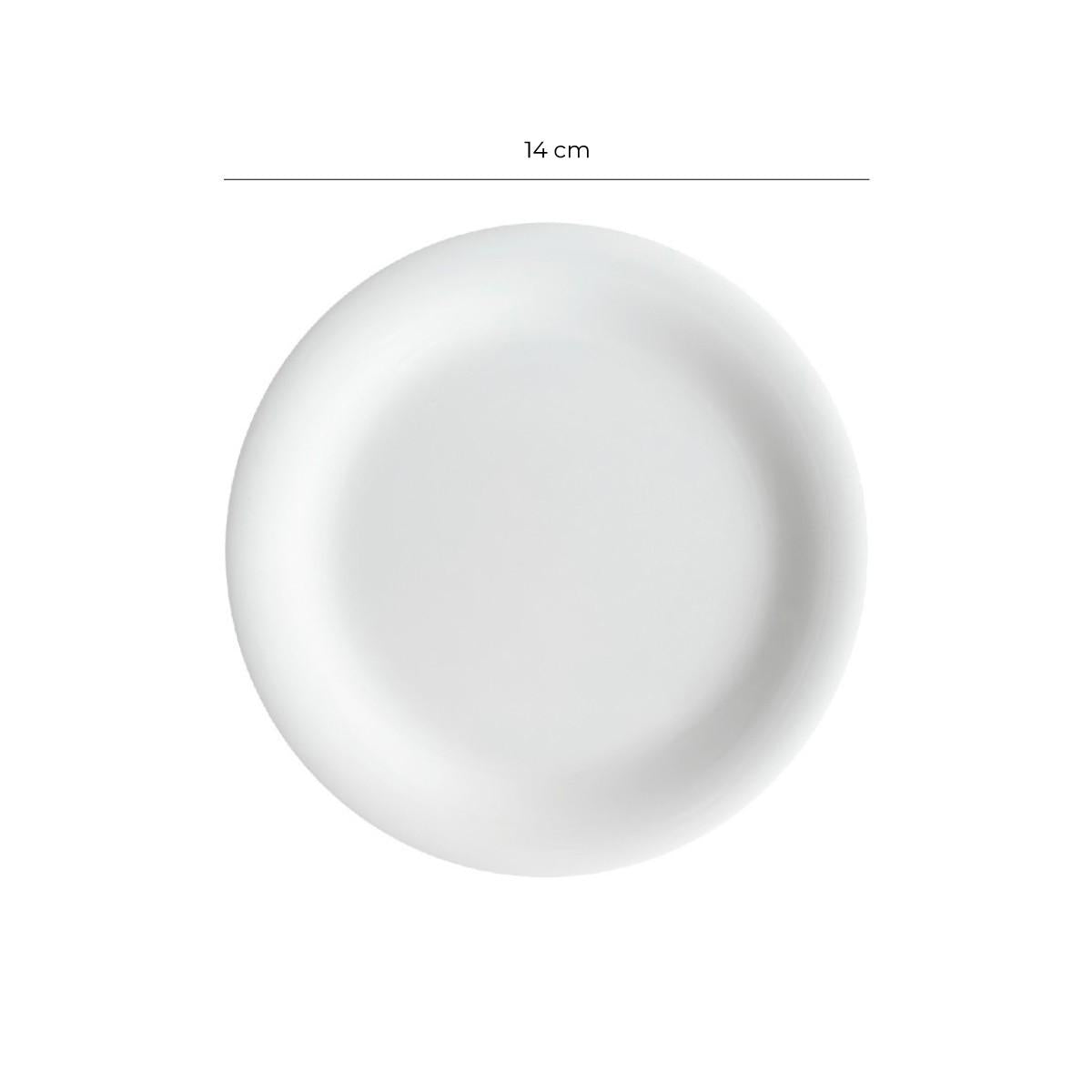 Plato Melamina Redondo Borde Ancho Blanca 14 Cm Línea Clásica