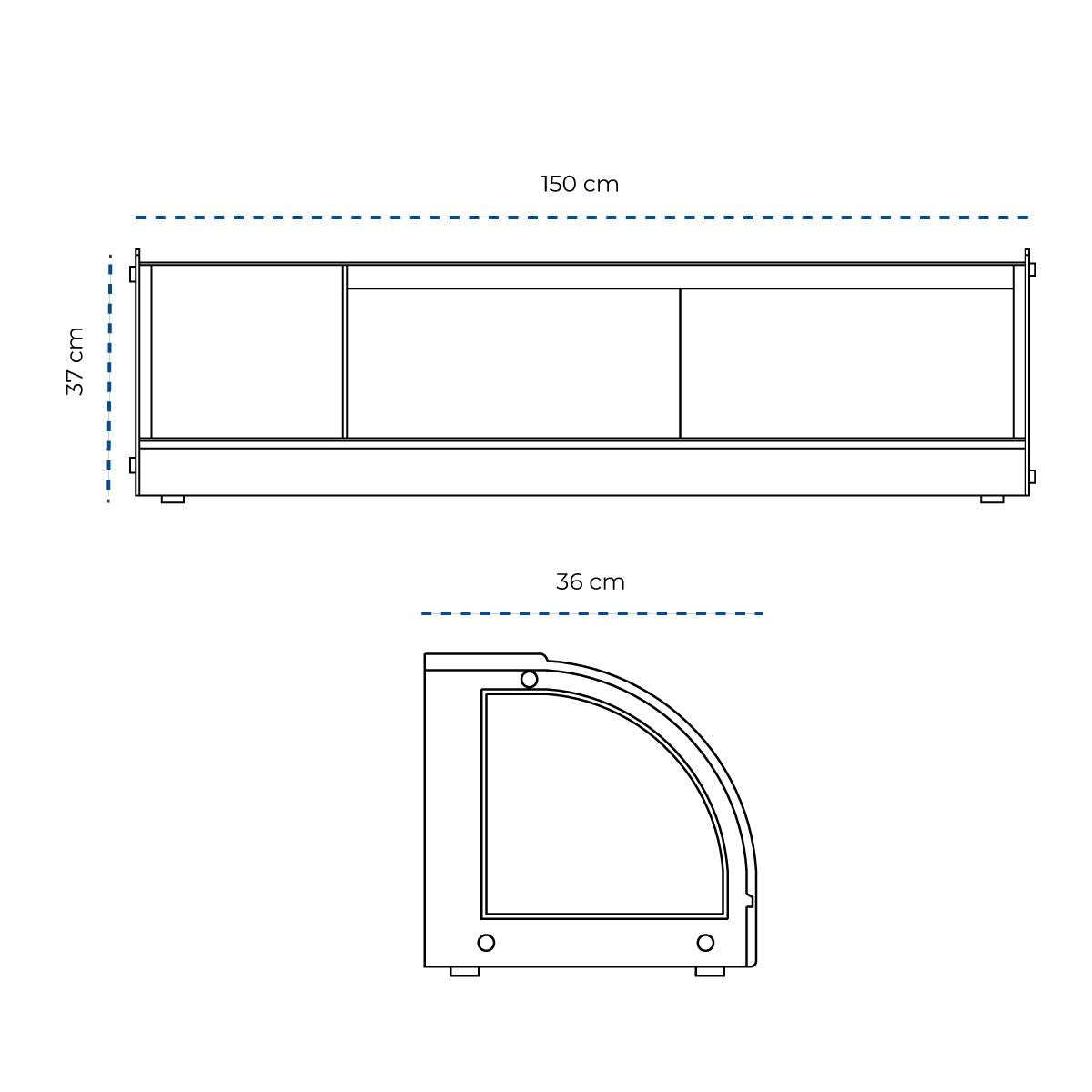 Vitrina Sushi 150 Cm Modelo G150S Norkalt