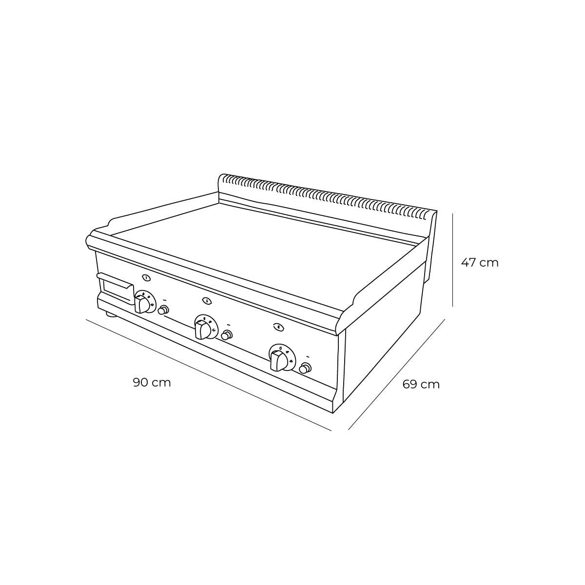 Plancha a Gas Cromo Modelo GH-36 Volter