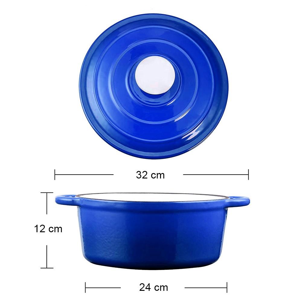 Olla Hierro Fundido Redonda Azul 24x12 Cm