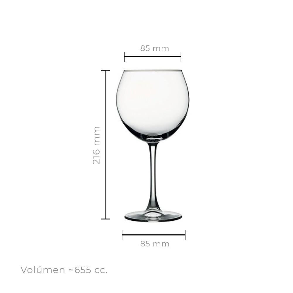 Set De 6 Copas Vidrio Gin Copon Coctel 655 Cc Linea Enoteca
