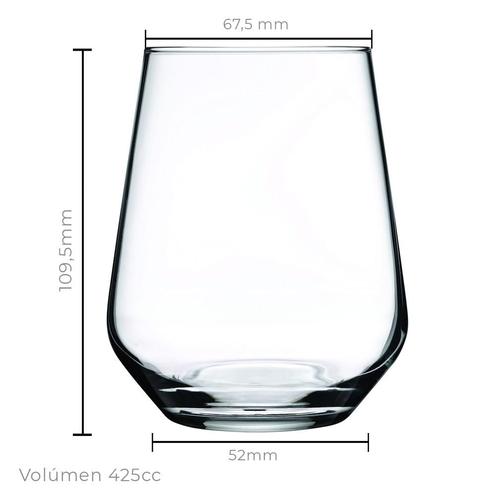 Set De 6 Vaso Whisky 425 Cc. Linea Allegra