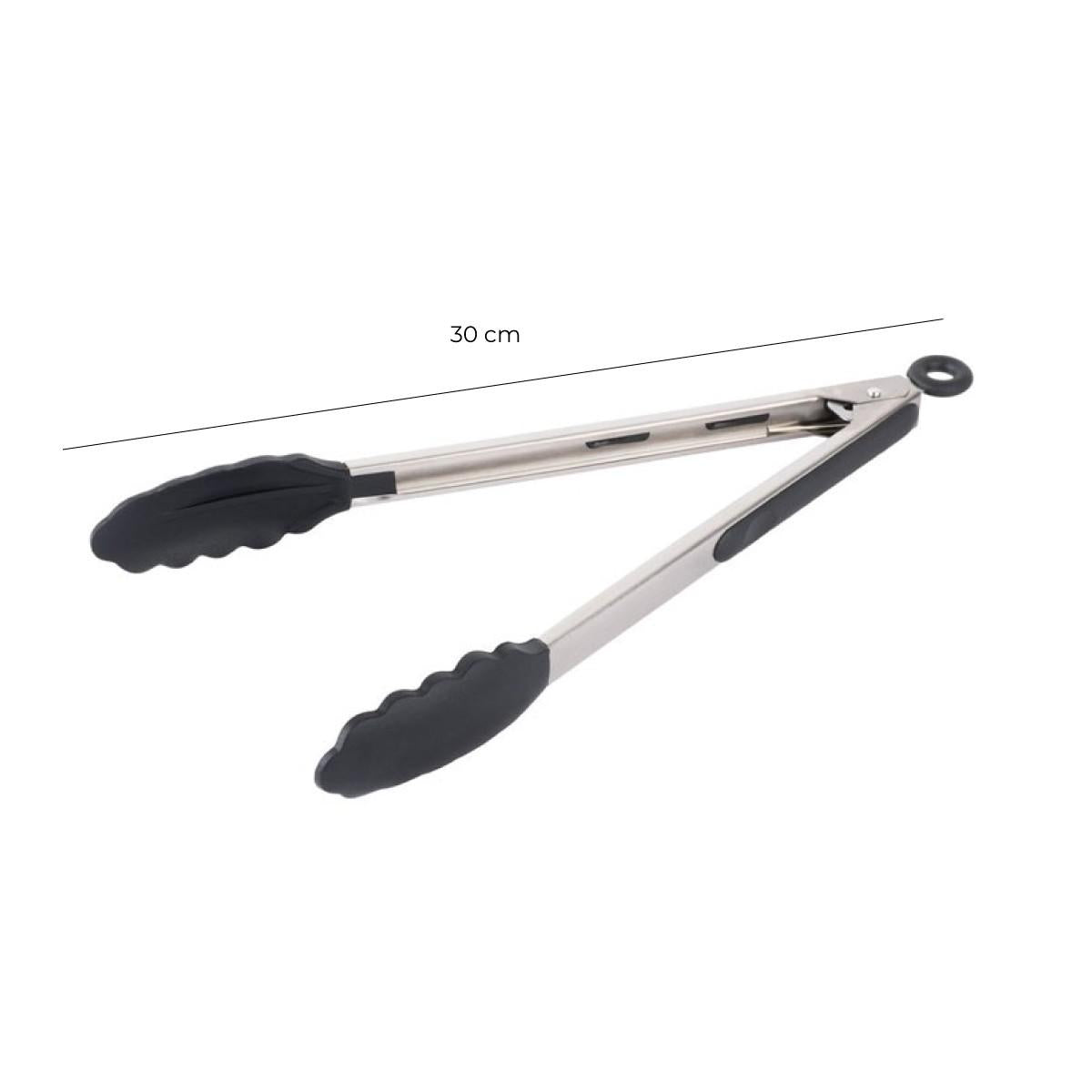 Tenaza Acero Inoxidable Con Punta De Silicona 30 Cm