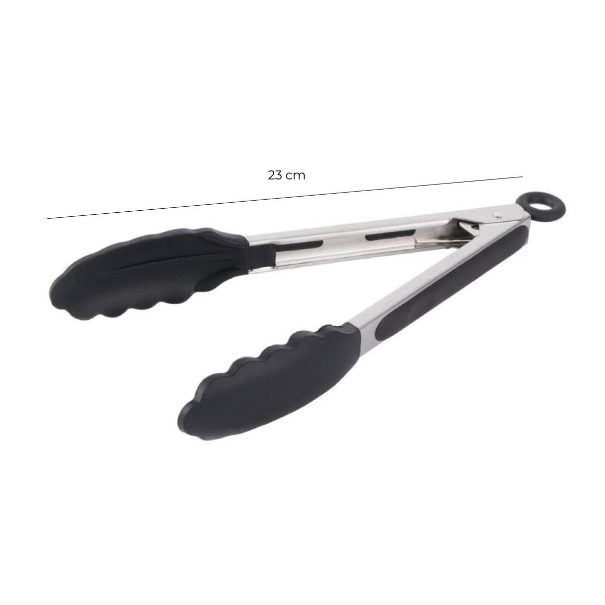 Tenaza Acero Inoxidable Con Punta De Silicona 23 Cm