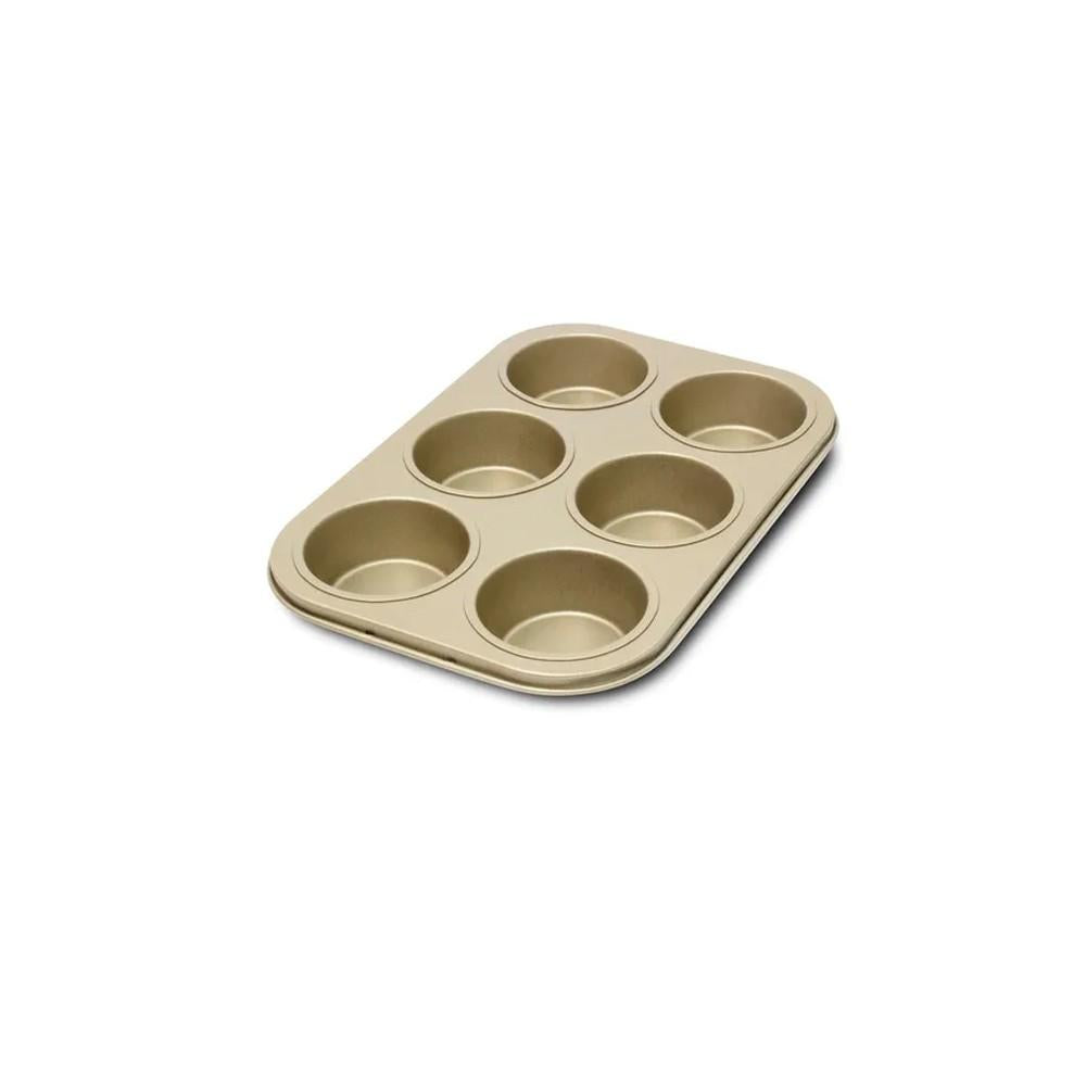 Molde Muffins 6 Unidades Antiadeherente Gold Ilko