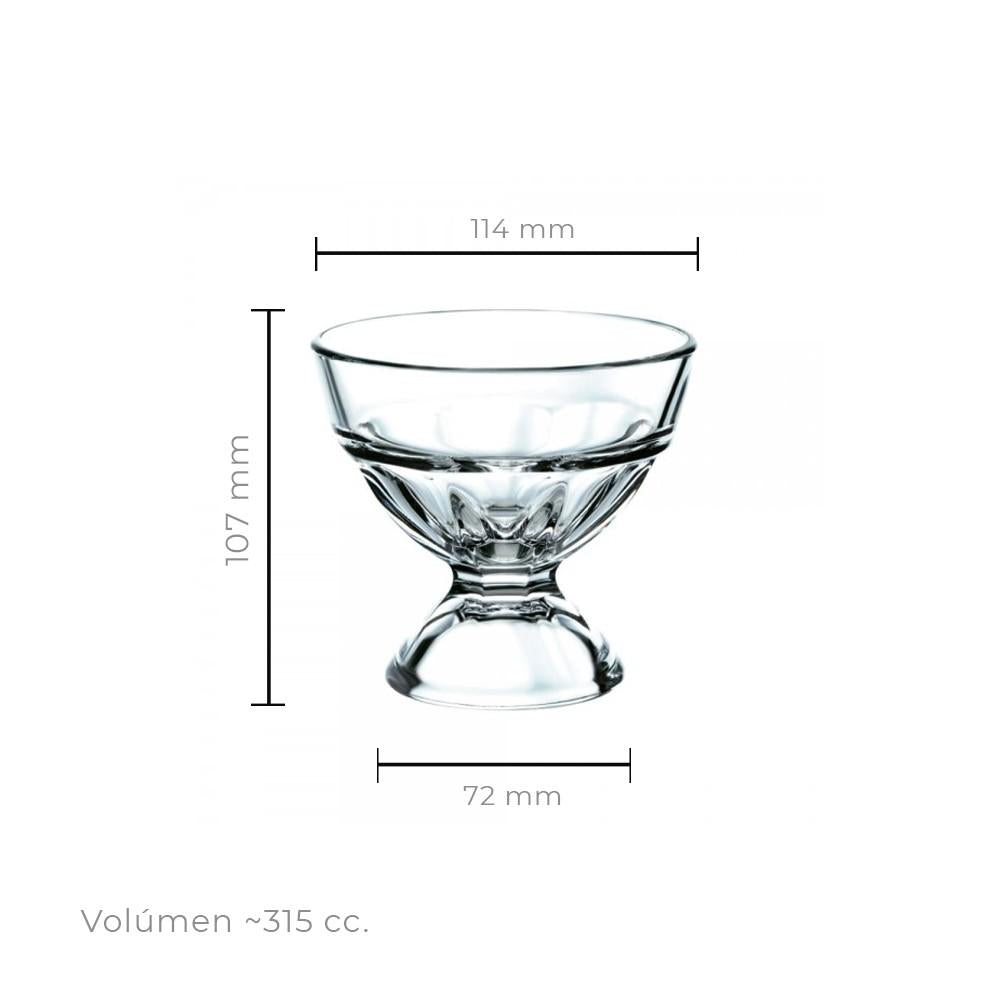 Set De 6 Copa Vidrio Helado Postre Mod Ice Cream Cup 107 Mm.