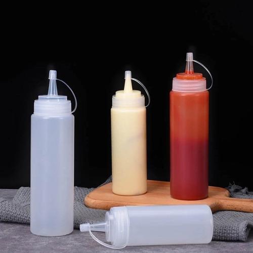 Botella Dispensadora Salsa Graduada Transparente 200 Ml