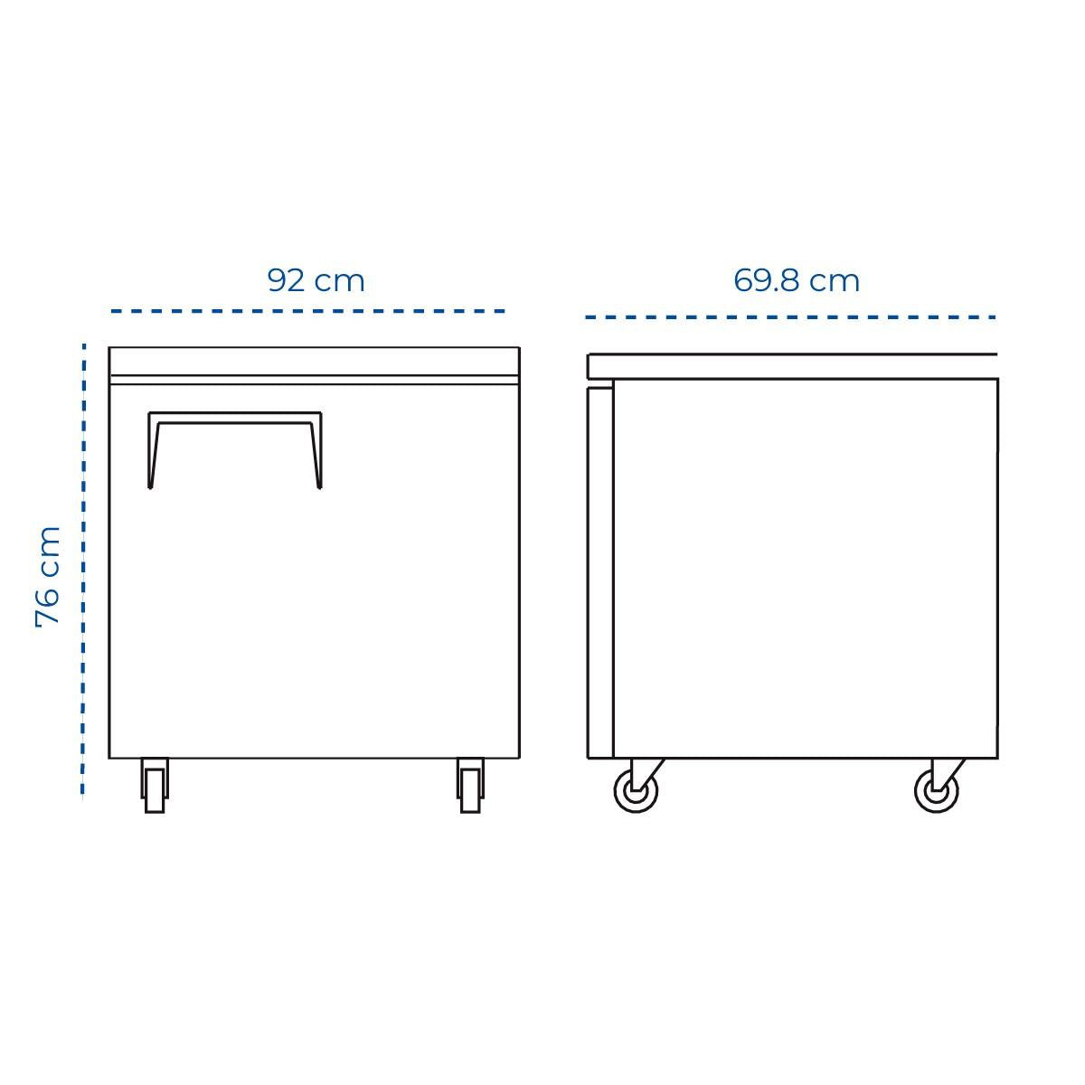 Mesón Refrigerado 1 Puerta LUC-200R 70 Cm Norkalt