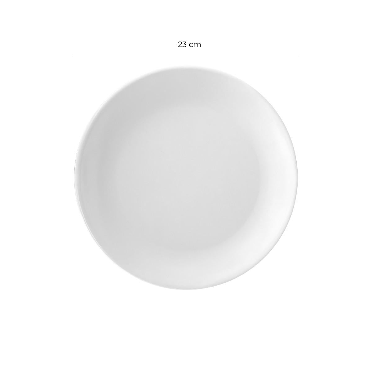 Set de 6 Platos Melamina Redondo Sin Borde Blanca 23 Cm Línea Clásica