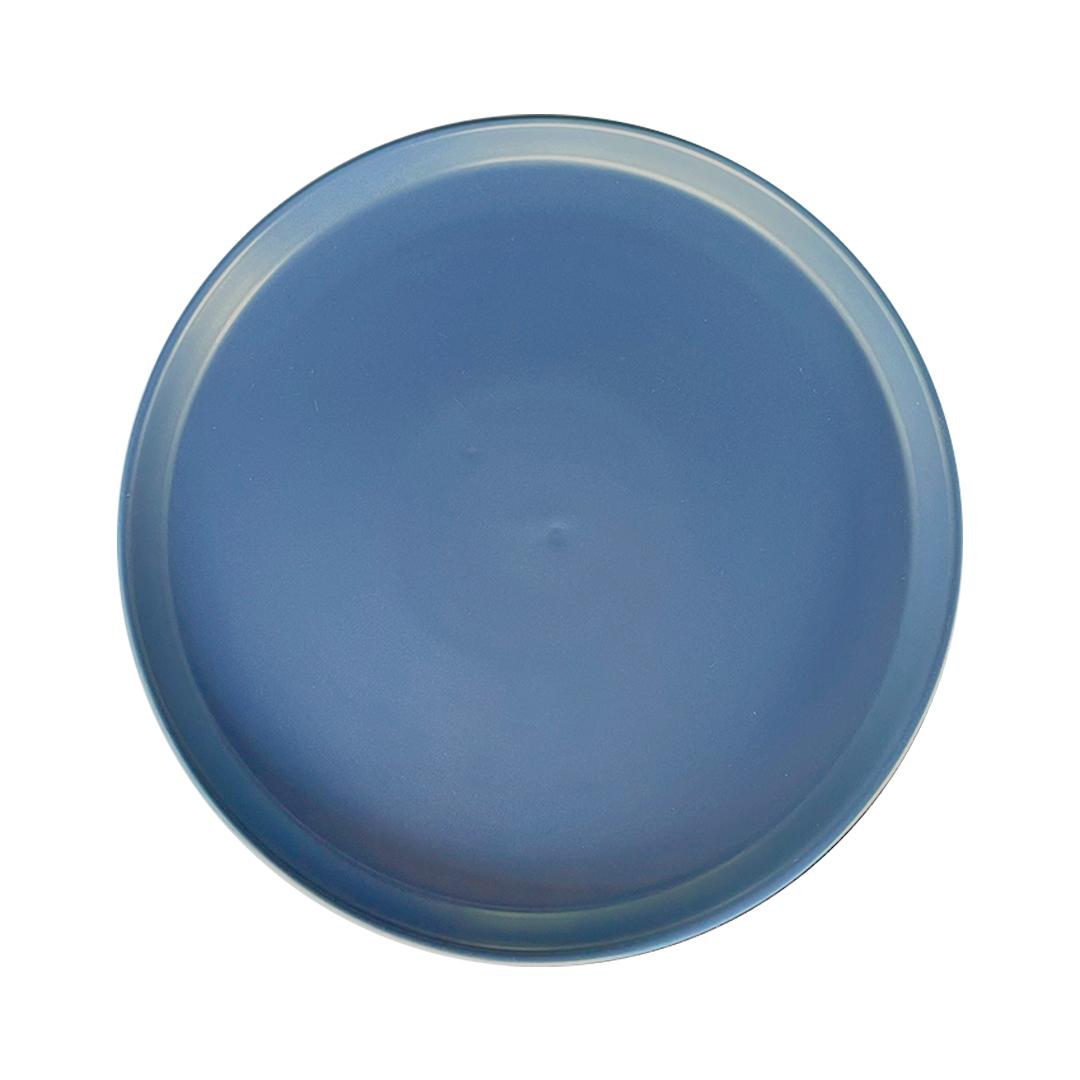 Set De 4 Plato Principal Ceramica Rustica 27 Cm Azul Linea O