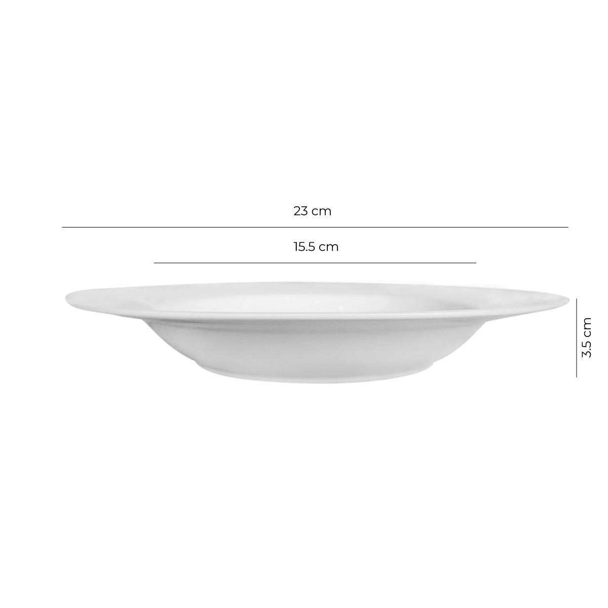 Set de 6 Platos Porcelana Hondo 23 Cm Línea Padua