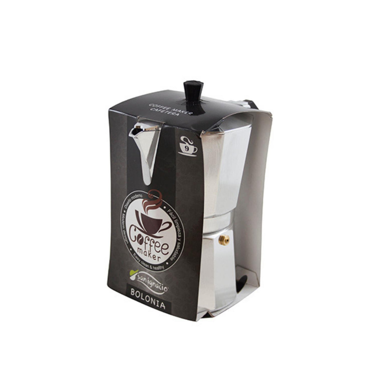 Cafetera Italiana Moka Aluminio 9 Tazas