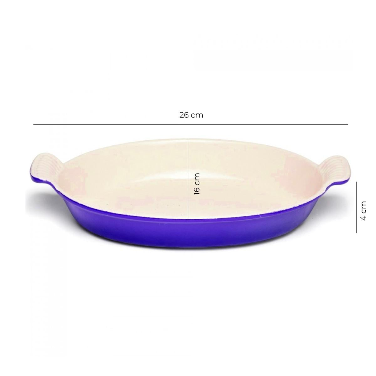 Plato De Hierro Enlozado Ovalado Azul 26 Cm