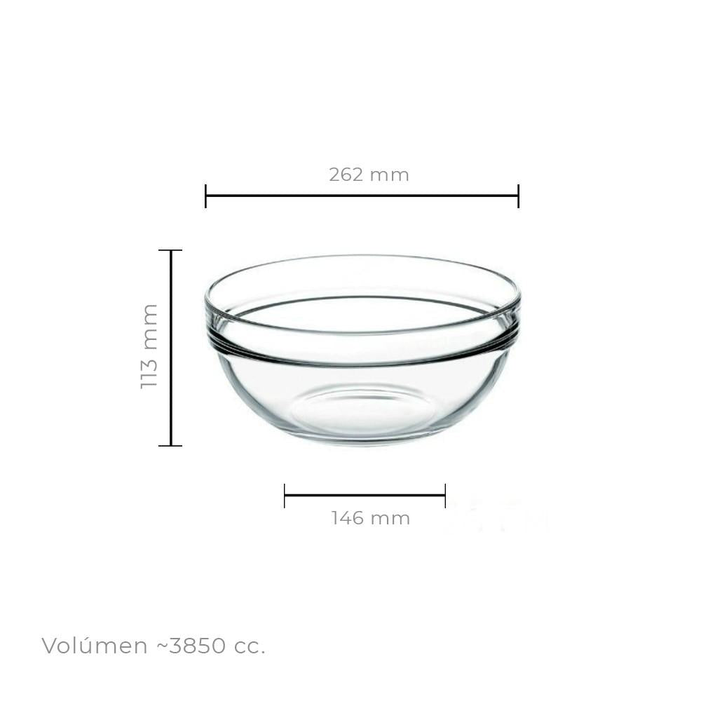 Set De 6 Bowl Vidrio Templado 26 Cm.