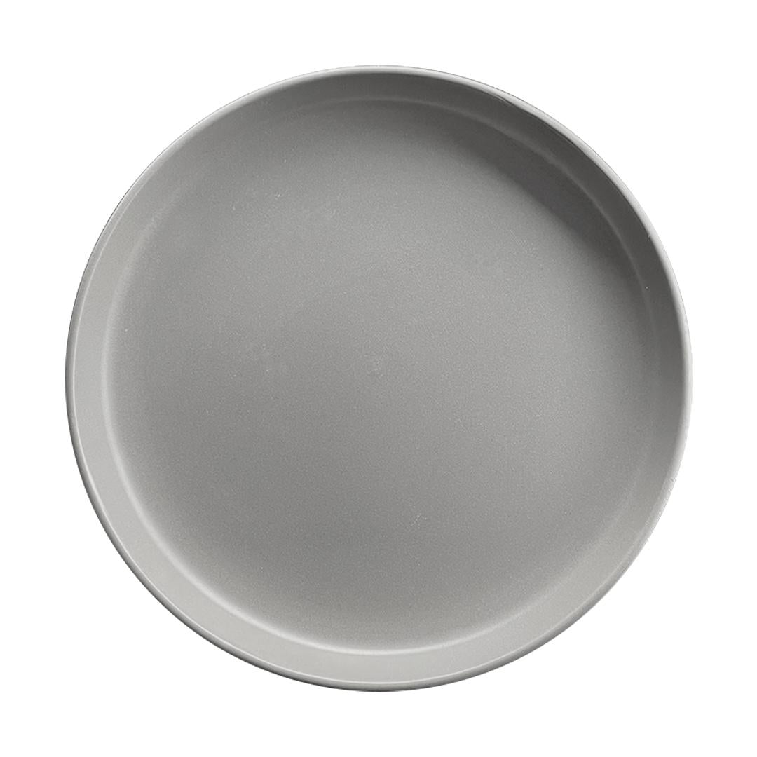 Plato Entrada Cerámica Rustica 21 Cm Gris Línea Oslo