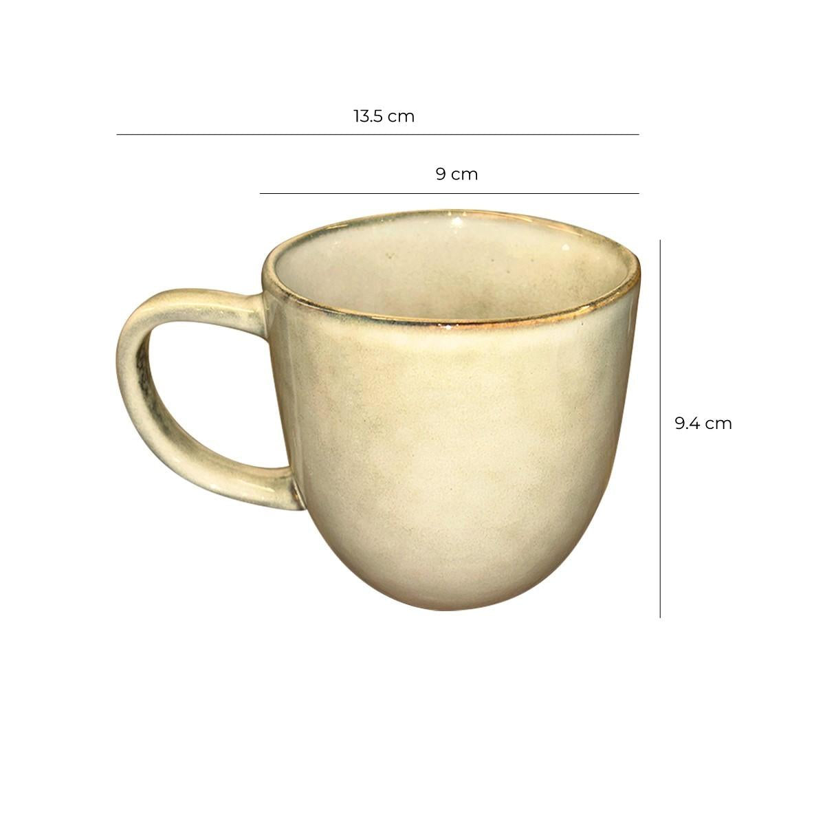 Set De 6 Mug 330 Ml Ceramica Arena Línea Rustica