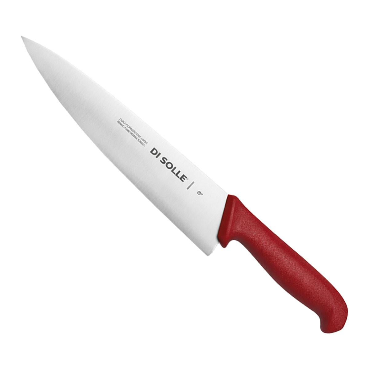 Cuchillo Medio Golpe 25 Cm Mango Rojo Línea Durafio