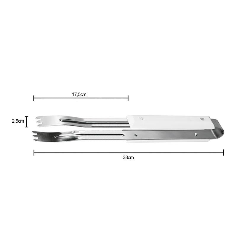 Pinza De Carnes Mango Blanco 38 Cm Línea Durafio