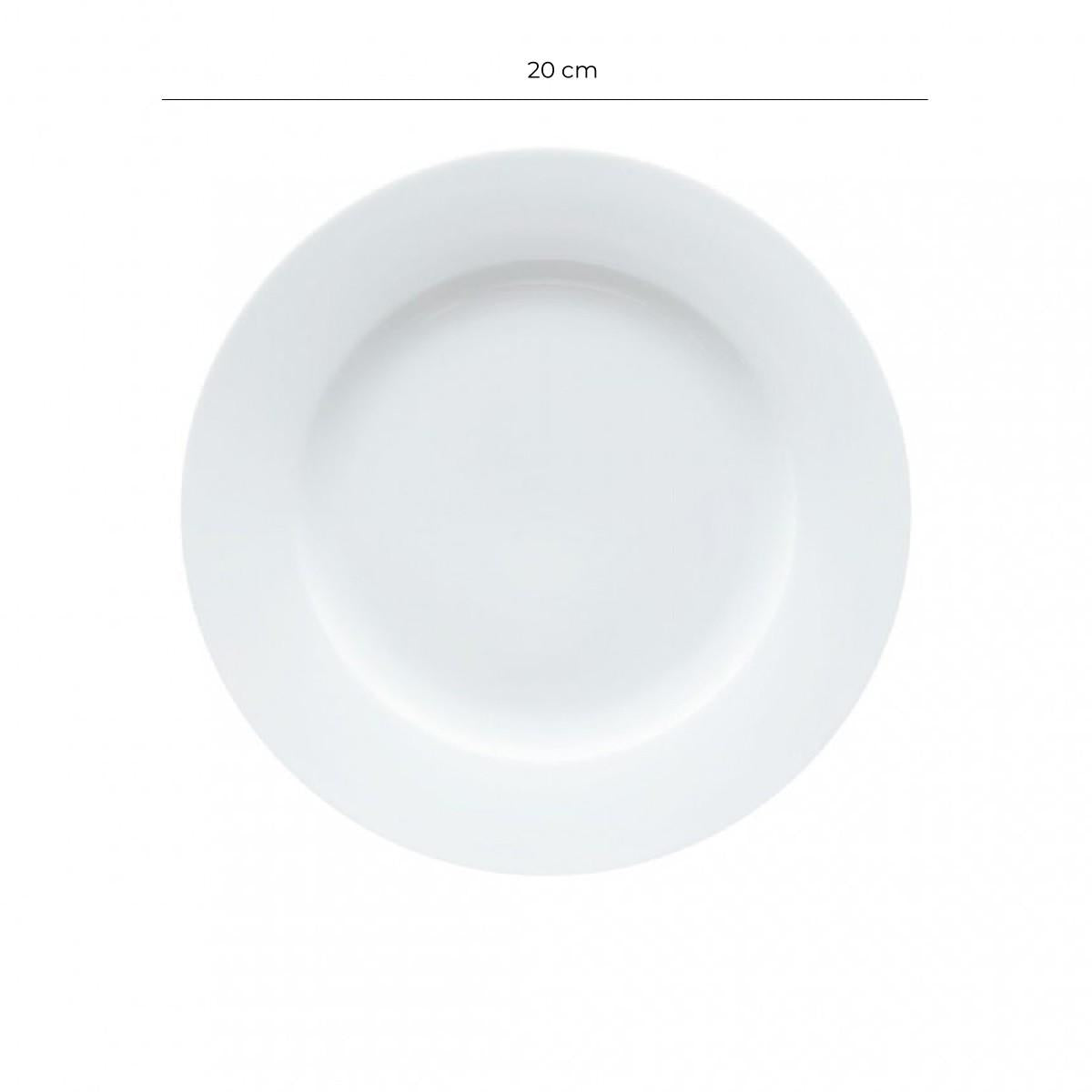 Set de 6 Platos Porcelana Entrada Borde Ancho 20 Cm Línea Padua