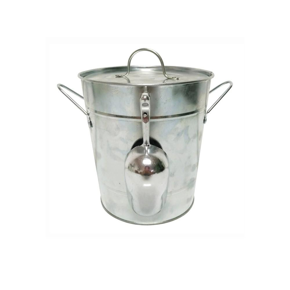 Hielera Metal Doble Pared Con Cuchara Y Tapa 21 x26 x19 Cm