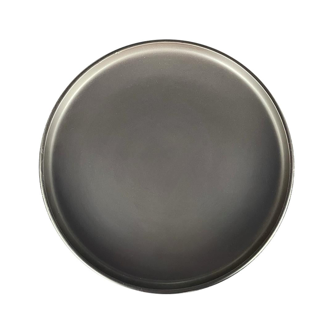 Plato Principal Cerámica Rustica 27 Cm Negro Línea Oslo