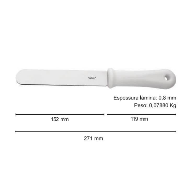 Espátula Pastelera 15 Cm Mango Blanco Línea Durafio