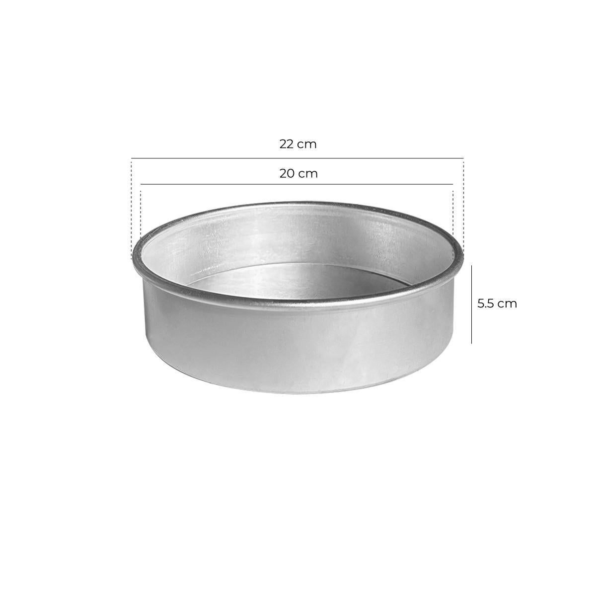 Molde De Aluminio Redondo Base Desmontable 20 Cm