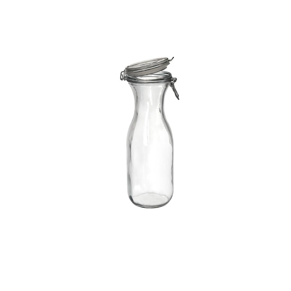Set De 6 BOTELLA DE VIDRIO CON TAPA SILICONA 1 LITRO