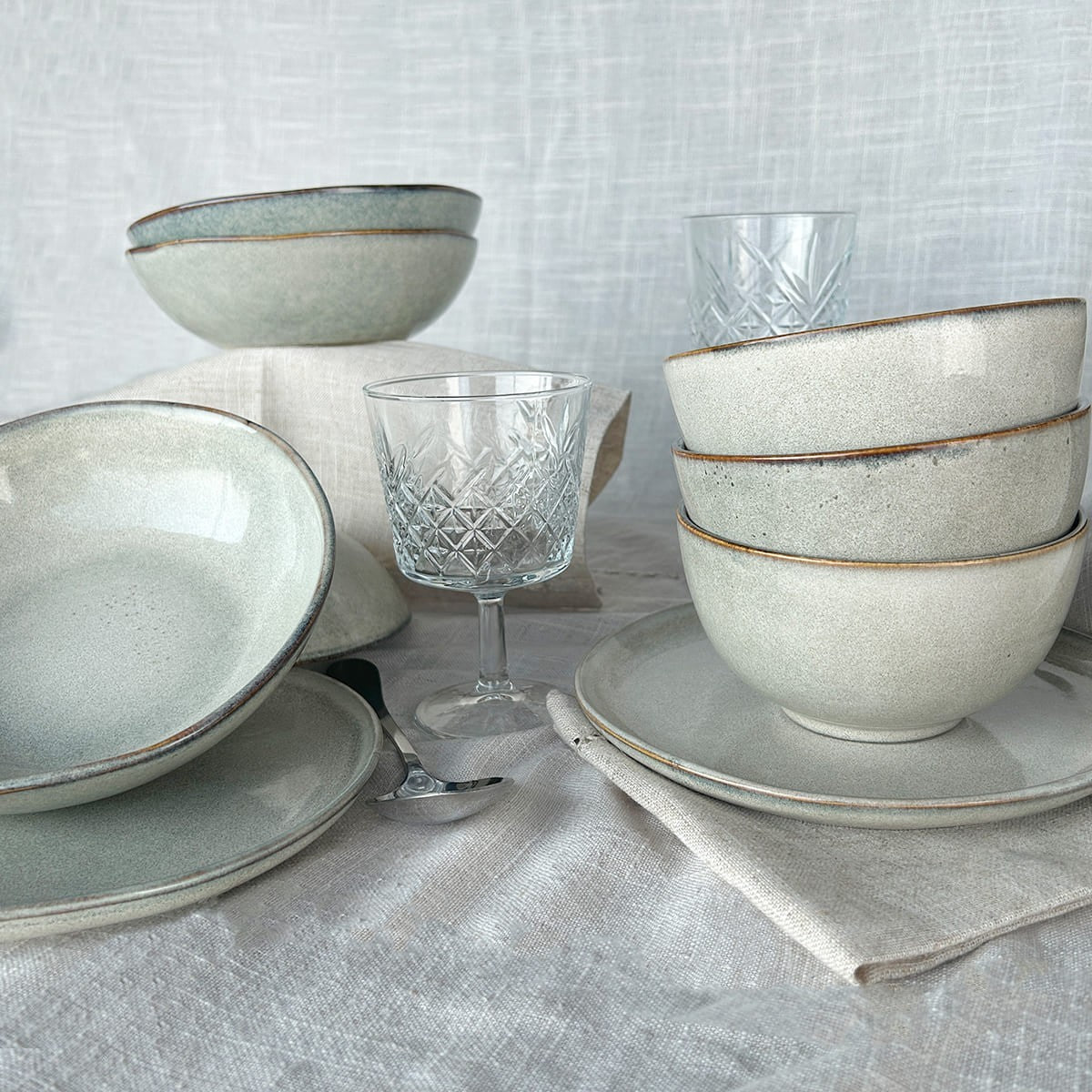 Set Vajilla 18 Piezas Cerámica Beige Linea Oslo