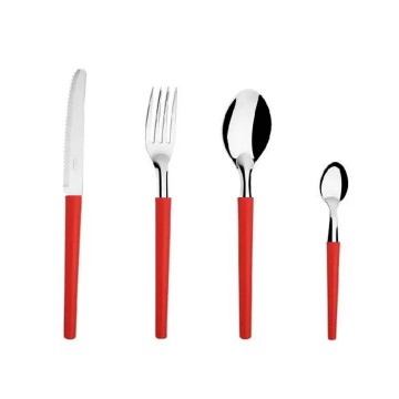 Pack Cubiertos 24 Piezas Rojo