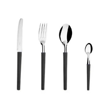 Pack Cubiertos 24 Piezas Negra
