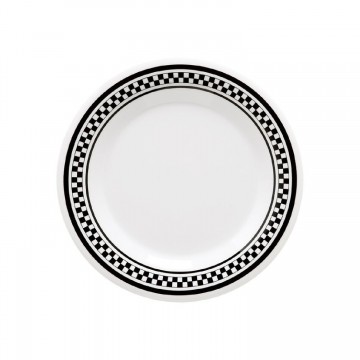 Plato Negro Con Blanca 23 Cm